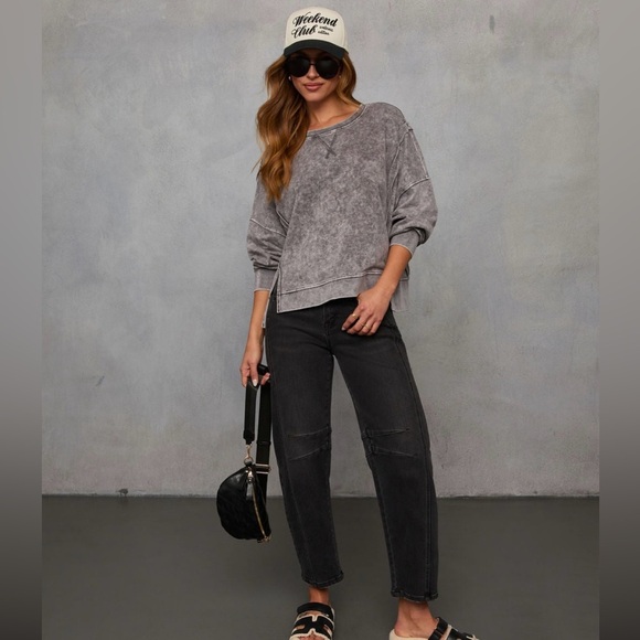 VICI - Acid Wash Pullover Sweatshirt - Picture 2 of 8